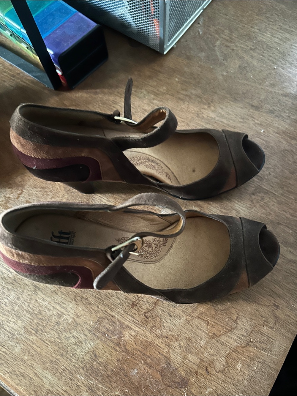 Sofft Women's Brown Suede Mary Jane Heels - Multi-Brown Color - Picture 5 of 7